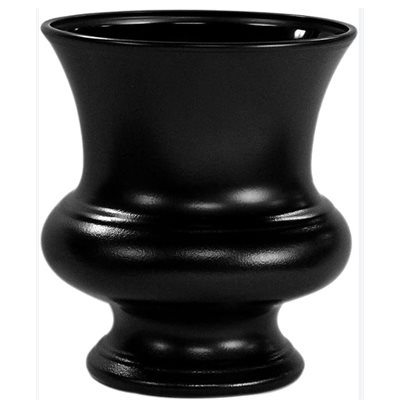 Vase plastique designer urne 7¾x6½" NOIR (un. cs.12)