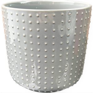 Cache pot céramique cylindre 6¼x5½" Gris