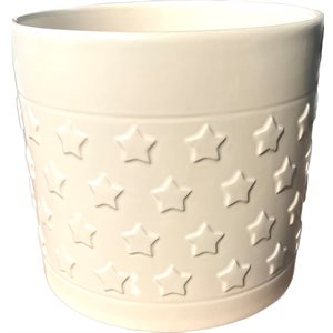 Cache pot céramique TWINKLE 5" Blanc