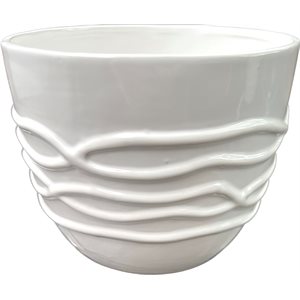 Cache pot céramique VALK 6" Blanc