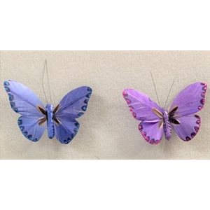 Papillons mauve sur pic 3½" pqt.12