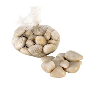 Galet de rivière en filet de 800gr Ivoire