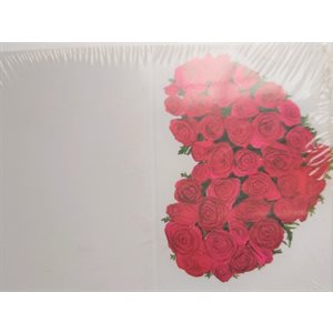 Carte pliée sans texte pqt.25 Coeur de roses