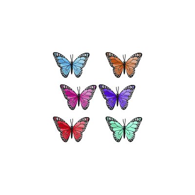 Papillon monarque avec fil 1½" bte.24