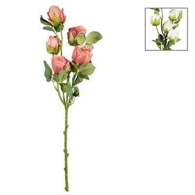 Branche de rose 5x Rose Saumon 23"