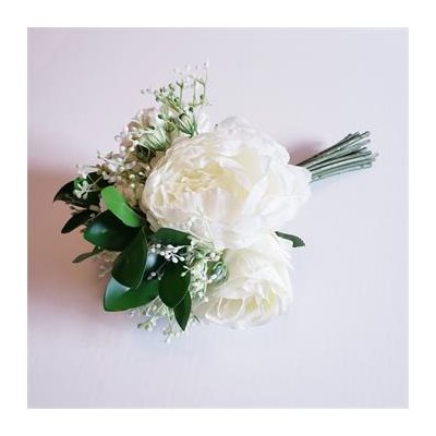 Bouquet Rose / Pivoine 11" (Blanc)