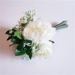 Bouquet Rose / Pivoine 11" (Blanc)