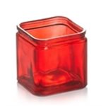 Vase Passion Carré 4½x4½x4¾Haut Rouge