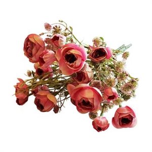 Bouquet mini renoncule 14" Crème / rose