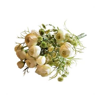 Bouquet mini renoncule 14" Blanc