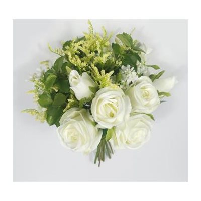 Bouquet Rose / lavende 15" Blanc