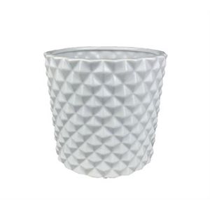 Cache pot céramique Diamond 5x4½" Blanc