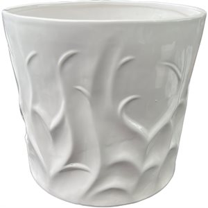 Cache pot céramique MUSTA 10" Blanc